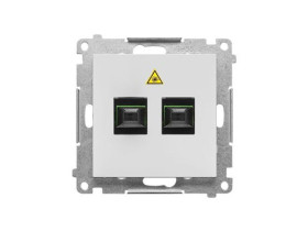 SIMON 55 Gniazdo światłowodowe / optyczne podwójne SC/APC jasnoszary mat TGS2.01/114 KONTAKT SIMON