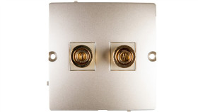 Simon Basic Gniazdo Głośnikowe Do Jednej Kolumny Satynowe Bmgl2.02/29