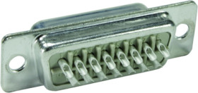 D-Sub plug, 15 pole, standard, equipped, straight, solder cup, 09672155604