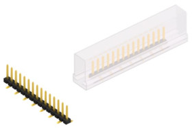 Pin header, 15 pole, pitch 2.54 mm, angled, black, SLLP5SMD06615GSM