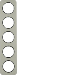 Berker R.1 Ramka pięciokrotna stal szlachetna/czarna 10152104