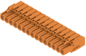 Pin header, 15 pole, pitch 5.08 mm, straight, orange, 1649500000