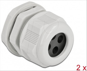 60382 Cable Gland PG21 for round cable with 4 cable entries gy 2 pcs