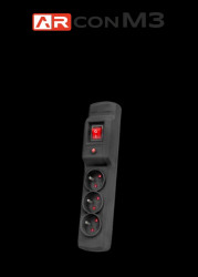 ARCON Listwa przeciwprzepięciowa 3-GNIAZDA CZARNA M3