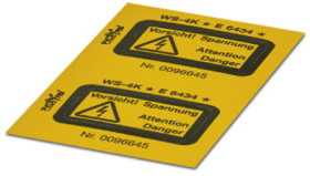 Warning sign, symbol: lightning, (L x W) 23.5 x 13 mm, PE, 1004584