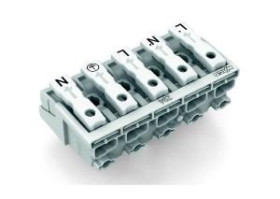 Złączka zasilająca 5-biegunowa bez stopek bez styku PE 294-4025 /250szt./