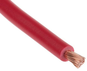 Jednożyłowy kabel sterowniczy CSA 2,5 mm², Maks. +70C 1000 V Czerwony, RS PRO