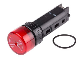 Brzęczyk 12 V DC 80dB Montaż panelowy RS PRO IP40 Brzęczyk, sygnał przerywany