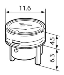 Nakładka na przycisk, Przezroczysty, zielony, Okrągła nasadka, 11.6 (Dia.) x 4.5mm