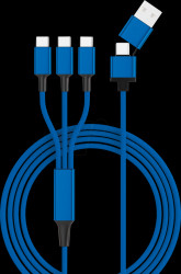 SMRTER_TRIO _C_NB Charging cable, USB/USB-C -&gt; 3x Type C, blue