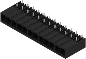 Pin header, 12 pole, pitch 7.62 mm, angled, black, 1931360000