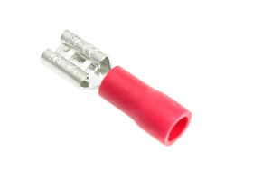 Konektor izolowany żeński 4,8mm czerwony (10szt)