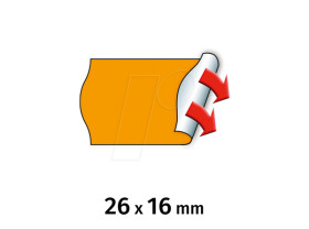 30007351 Price labels, 26x16 mm, permanent, orange, 6000 pieces