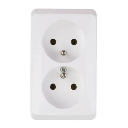 Gniazdo elekt. PRIMA GWN-230P Natynkowe, podwójne Z/U