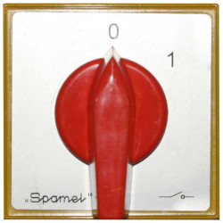 ŁK15-2.421\P04 Łącznik krzywkowy 16A, Rozłącznik 0-1 (90st), 3-biegunowy, mocowany do pulpitu, czoło szare, pokrętło czerwone, I