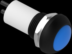 Pushbutton, 1 pole, blue, unlit , 0.12 A/125 VAC, 0.2 A/50 VDC, 13.6 mm, IP68, 2329361-5