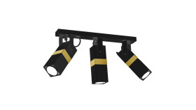 Lampa Sufitowa Vidar Black/Gold 3Xgu10 Mlp6278 Milagro