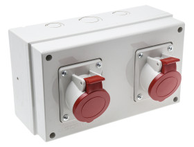 16A Gniazdo 380 → 415 V. Scame Czerwony Montaż powierzchniowy IP44