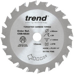 Trend CSB/8520 CraftPro Mini Saw Blade 85 x 10mm x 20T