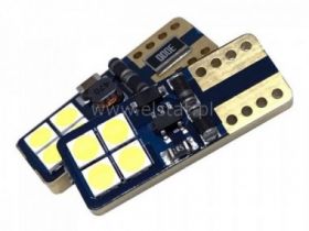 Żarówka samoch. LED 12V T10 1,9W płaska biała