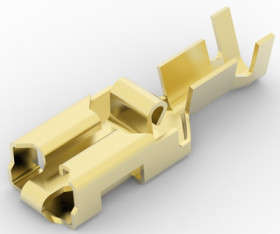 Uninsulated flat plug sleeve, 6.35 x 0.81 mm, 1.03 to 2.62 mm², AWG 17 to 13, brass, 927854-1