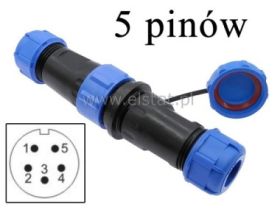Wodoodporne złącze 5 pinów; IP68; SP17; rozłączne