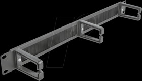 66488 19" Cable Management Brush Strip with 3 hooks 1U black