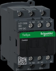 LC1D09BD Power contactor, TeSys D, 1NC, 3+1NO, 4kW, 9A