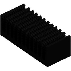 Extruded heatsink, (L x W x H) 50 x 120 x 40 mm, 1.9 to 0.7 K/W, black anodized, SK 442 50 SA