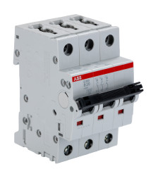 Wyłącznik nadprądowy MCB, Typ B, 3-biegunowy, 20A, 400V, na szynę DIN, ABB S203-B20, S200