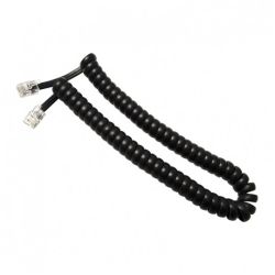 Kabel telefoniczny spiralny RJ10 4P4C 2m czarny słuchawkowy