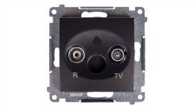 Simon 54 Gniazdo Antenowe Rd/Tv Przelotowe Antracyt Dap10.01/48