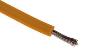 Przewód jednożyłowy linkowy, Przewód instalacyjny, 0,33 mm², 17/0,16 mm, 22 AWG, XLPE, 300 V, Pomarańczowy, dł. 100m,
