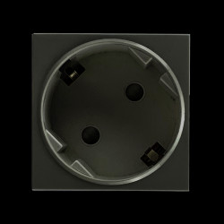 NOEN GS. gniazdo modułowe 45x45mm kątowe - 45° 1x2P+Z. typ F Schuko. 16A 250V. czarne OR-GM-9010/B/GS45