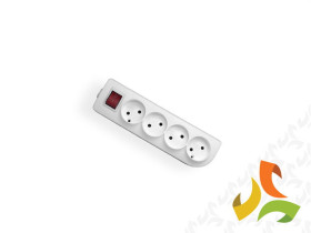 Gniazdo 4-krotne z wyłącznikiem przenośne do przedłużacza bez uziemienia GN-4W - ELGOTECH