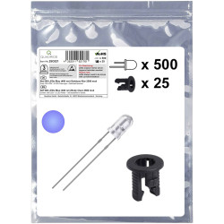 Quadrios 25O221 LED set Blue Circular 3 mm 2500 mcd 20 mA 3.0 V Wired