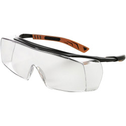 Univet 5X7-01-00 Safety Glasses Anti-Fog UV Protection Black/Orange