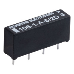 Pickering 106-1-A-5/2D. 1 Form A (SPST). 5 Volt coil. Single-in-Line Reed Relay.