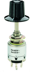 Step rotary switches, 2 pole, 4 stage, 45°, interrupting, 5 A, 30 V, 9032.0200
