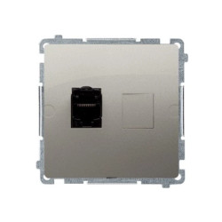 Simon Basic Gniazdo komputerowe pojedyncze RJ45 kat. 6 ekranowane z przesłoną przeciwkurz. satynowy BM61E.01/29