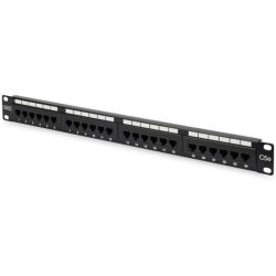 Patch panel RACK 19" kat.5e 24p UTP 1U czarny DIGITUS