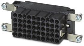 Socket contact insert, VC3, 50 pole, unequipped, crimp connection, with PE contact, 1855076