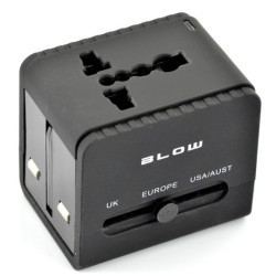 Wtyk do gniazda sieciowego uniwersalny z USB - Blow WS-30