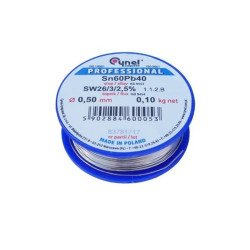 CYNEL UNIPRESS Cyna 0,50mm 100g Sn60Pb40 SW26/3/2.5 spoiwo lutownicze PROFESSIONAL