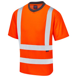 Leo Workwear T01-O-LEO Pomarańczowy Unisex T-Shirt odblaskowy 3XL