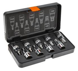 Końcówki Torx na nasadce 55 mm od T20 do T60 zestaw 9 elementów 08-707