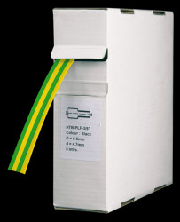 Heat-shrink tubing box, 5 m, yellow/green, Ø25.4 mm