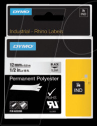 622289 DYMO IND polyester, 12 mm, black/transparent