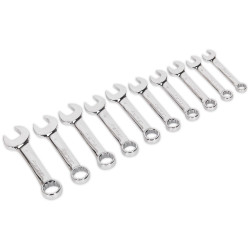 Sealey AK633 Combination Spanner Set 10pc Stubby Metric
