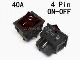 Przycisk stabilny bez LED; czarny; 230V 40A 4P